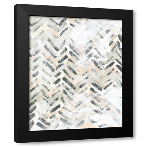 Sand Glyphs II Black Modern Wood Framed Art Print with Double Matting by Vess, June Erica