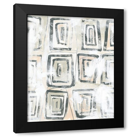 Sand Glyphs IV Black Modern Wood Framed Art Print by Vess, June Erica