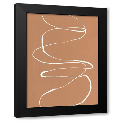 Terracotta Drift I Black Modern Wood Framed Art Print with Double Matting by Warren, Annie
