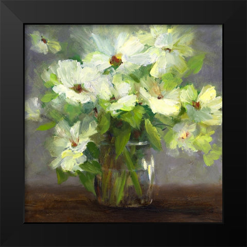 Nasturtiums II Black Modern Wood Framed Art Print by Finch, Sheila