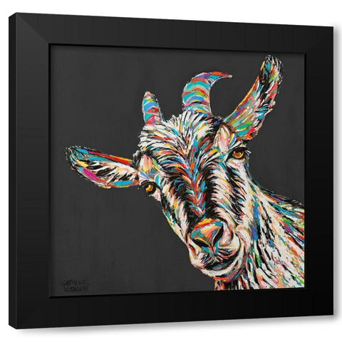 Custom Funny Goat I Black Modern Wood Framed Art Print with Double Matting by Vitaletti, Carolee