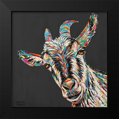 Custom Funny Goat I Black Modern Wood Framed Art Print by Vitaletti, Carolee