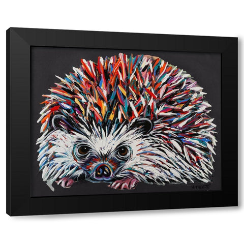 Custom Colorful Hedgehog I Black Modern Wood Framed Art Print with Double Matting by Vitaletti, Carolee