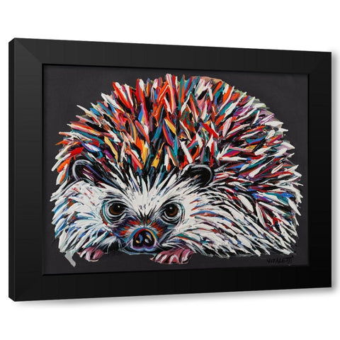 Custom Colorful Hedgehog I Black Modern Wood Framed Art Print by Vitaletti, Carolee
