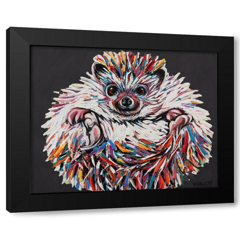 Custom Colorful Hedgehog II Black Modern Wood Framed Art Print with Double Matting by Vitaletti, Carolee