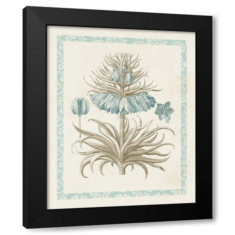 Willow Blue Besler II Black Modern Wood Framed Art Print with Double Matting by Vision Studio
