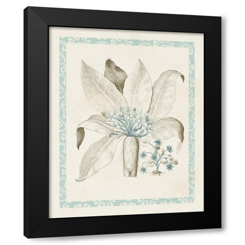 Willow Blue Besler V Black Modern Wood Framed Art Print with Double Matting by Vision Studio
