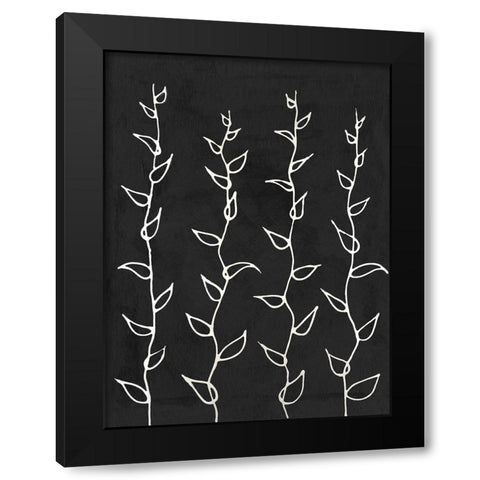 Ivory Vines I Black Modern Wood Framed Art Print by Willett, Michael