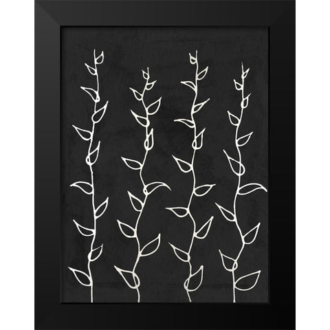 Ivory Vines I Black Modern Wood Framed Art Print by Willett, Michael