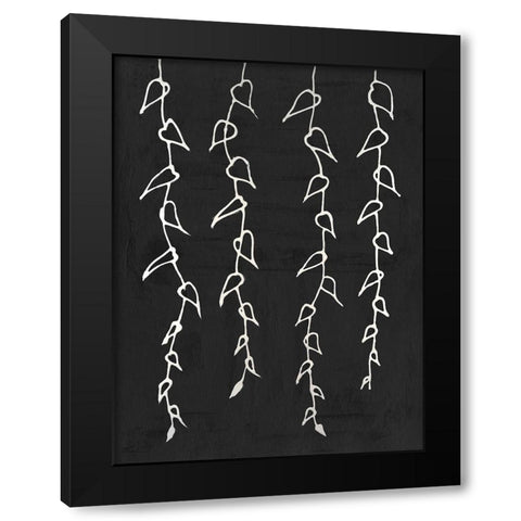 Ivory Vines II Black Modern Wood Framed Art Print with Double Matting by Willett, Michael