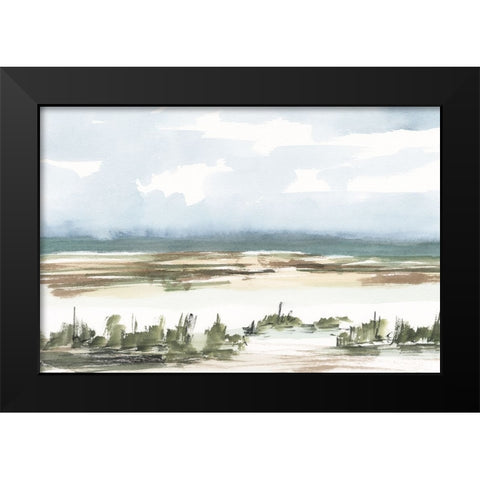 Coastal Wetlands Watercolor II Black Modern Wood Framed Art Print by Harper, Ethan