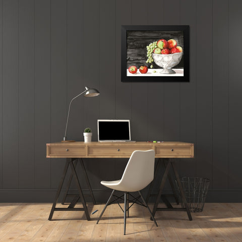 Watercolor Fruit Bowl I Black Modern Wood Framed Art Print by Longley, Alicia