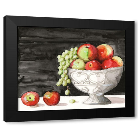 Watercolor Fruit Bowl I Black Modern Wood Framed Art Print by Longley, Alicia