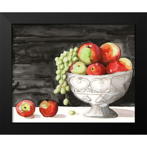 Watercolor Fruit Bowl I Black Modern Wood Framed Art Print by Longley, Alicia