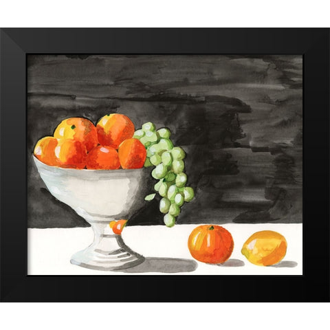 Watercolor Fruit Bowl II Black Modern Wood Framed Art Print by Longley, Alicia