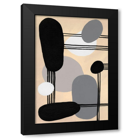 Interconnected Shapes I Black Modern Wood Framed Art Print with Double Matting by Moore, Regina