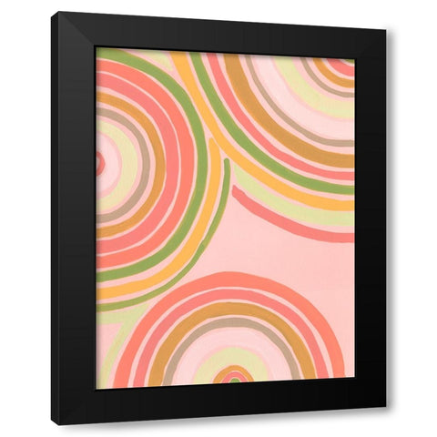 Abstract Rainbow I Black Modern Wood Framed Art Print with Double Matting by Moore, Regina