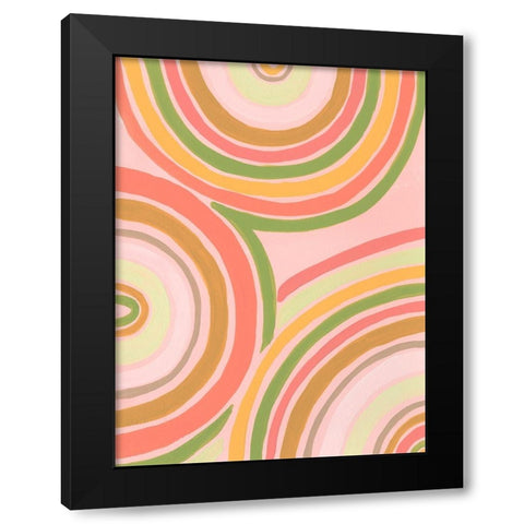 Abstract Rainbow II Black Modern Wood Framed Art Print by Moore, Regina