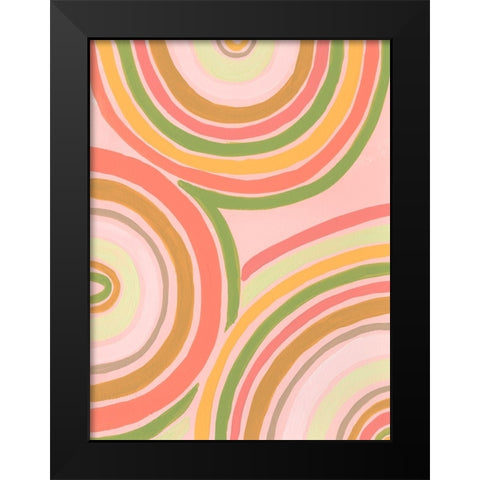 Abstract Rainbow II Black Modern Wood Framed Art Print by Moore, Regina
