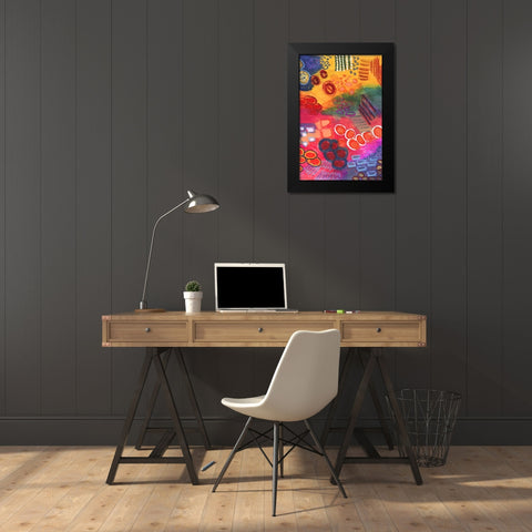 Vivaciously Changing II Black Modern Wood Framed Art Print by Moore, Regina