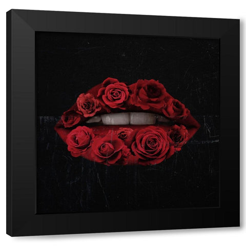 Glam Kiss I Black Modern Wood Framed Art Print with Double Matting by Barnes, Victoria