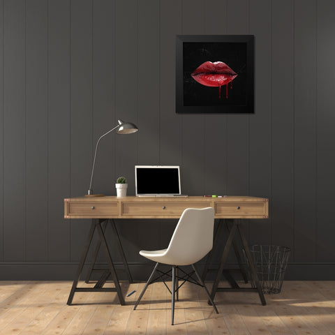 Glam Kiss II Black Modern Wood Framed Art Print by Barnes, Victoria