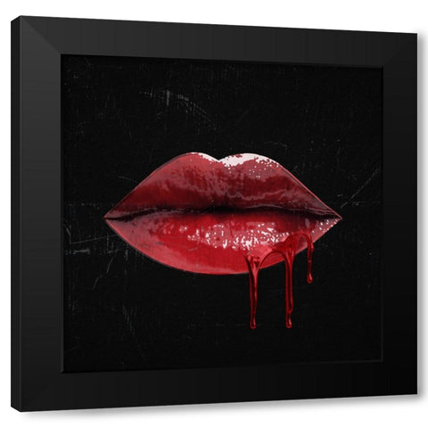 Glam Kiss II Black Modern Wood Framed Art Print with Double Matting by Barnes, Victoria