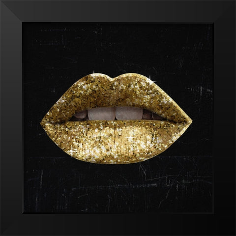 Glam Kiss III Black Modern Wood Framed Art Print by Barnes, Victoria