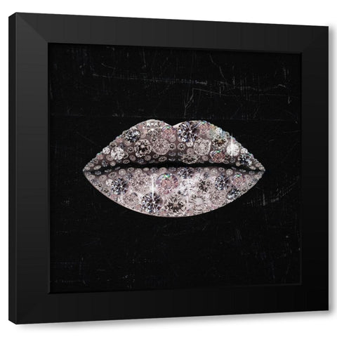Glam Kiss IV Black Modern Wood Framed Art Print by Barnes, Victoria