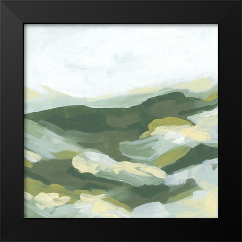 Green Rolling Hills II Black Modern Wood Framed Art Print by Vess, June Erica