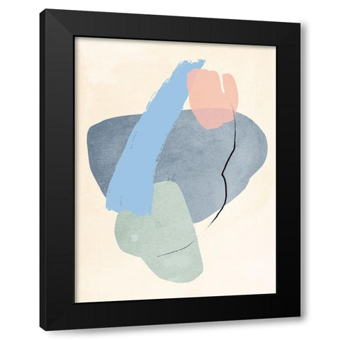 Pastel Assemblage I Black Modern Wood Framed Art Print with Double Matting by Green, Jacob