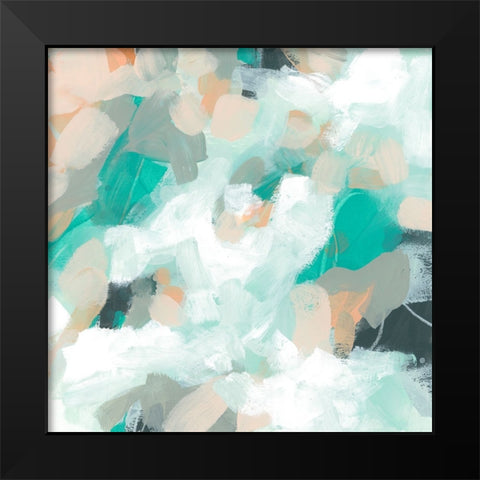 Tourmaline Swirl I Black Modern Wood Framed Art Print by Vess, June Erica