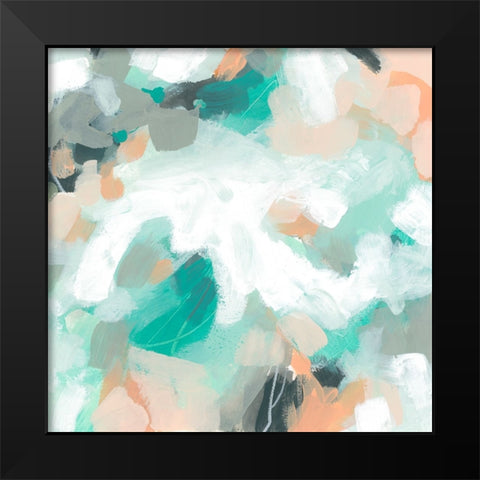 Tourmaline Swirl II Black Modern Wood Framed Art Print by Vess, June Erica