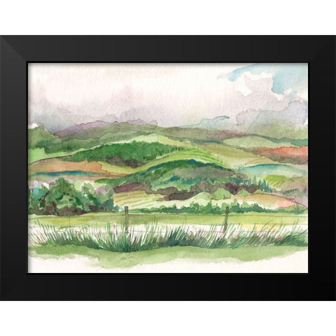 Bennachie Rain I Black Modern Wood Framed Art Print by Marr, Laura