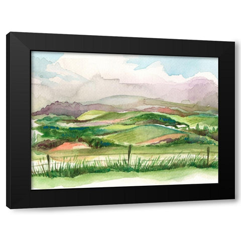Bennachie Rain II Black Modern Wood Framed Art Print by Marr, Laura