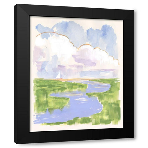 Low Country River Vista I Black Modern Wood Framed Art Print by Marr, Laura