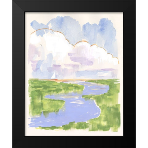 Low Country River Vista I Black Modern Wood Framed Art Print by Marr, Laura