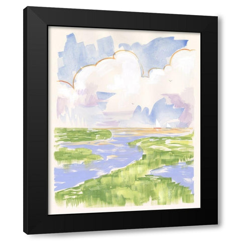 Low Country River Vista II Black Modern Wood Framed Art Print with Double Matting by Marr, Laura