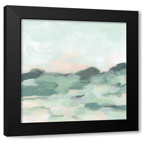 Mint Vista II Black Modern Wood Framed Art Print with Double Matting by Vess, June Erica