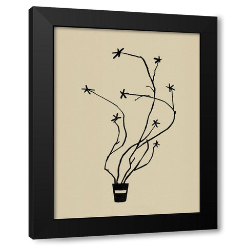 Spring Sprig Vase I Black Modern Wood Framed Art Print with Double Matting by Green, Jacob