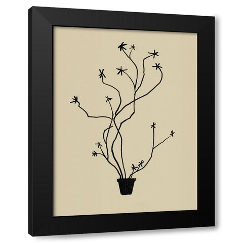 Spring Sprig Vase II Black Modern Wood Framed Art Print with Double Matting by Green, Jacob