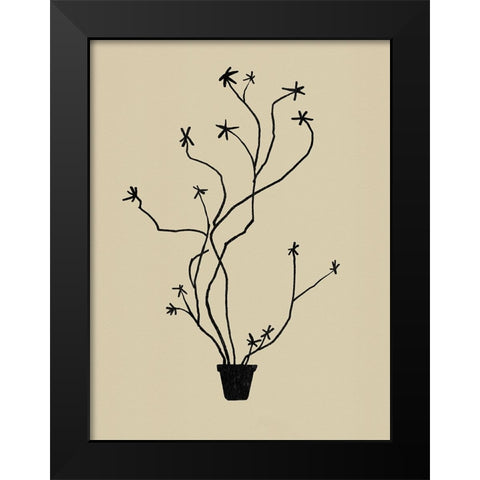 Spring Sprig Vase II Black Modern Wood Framed Art Print by Green, Jacob