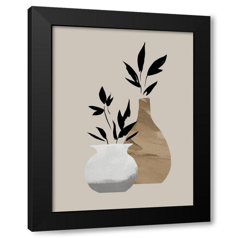 Simple Bud Vases I Black Modern Wood Framed Art Print by Green, Jacob