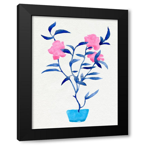 Hot Pink Hibiscus I Black Modern Wood Framed Art Print with Double Matting by Green, Jacob