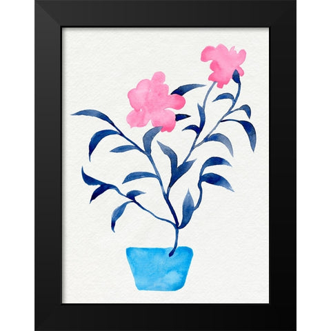 Hot Pink Hibiscus II Black Modern Wood Framed Art Print by Green, Jacob