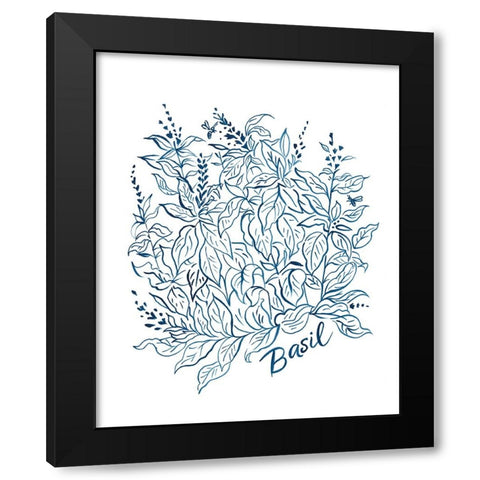 Summer Herb Garden Sketches I Black Modern Wood Framed Art Print by Marr, Laura