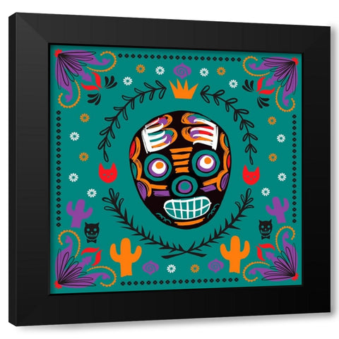 Lucha Libre II Black Modern Wood Framed Art Print by Marr, Laura