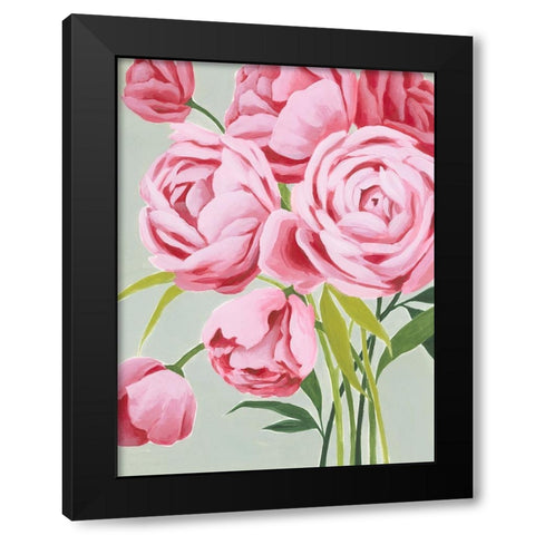 This Years Peonies I Black Modern Wood Framed Art Print with Double Matting by Popp, Grace