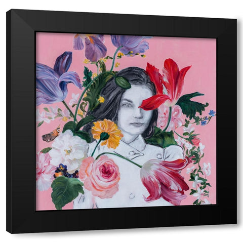 Portraits in Bloom II Black Modern Wood Framed Art Print with Double Matting by Iafrate, Sandra