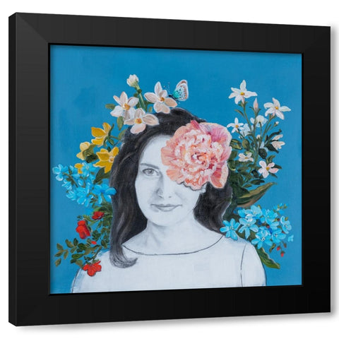 Portraits in Bloom III Black Modern Wood Framed Art Print by Iafrate, Sandra